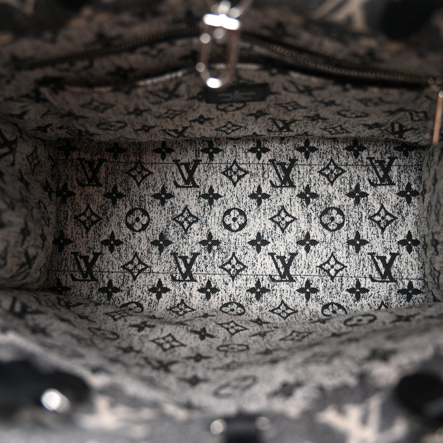 Monogram Jacquard Denim Onthego MM Black