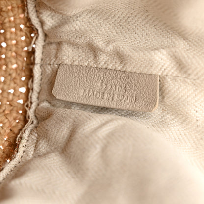 Loewe Calfskin Raffia Anagram Paulas Ibiza Pochette Bag Natural Tan 7 of 11