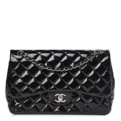 Chanel Patent Quilted Jumbo Double Flap Black 1 of 22