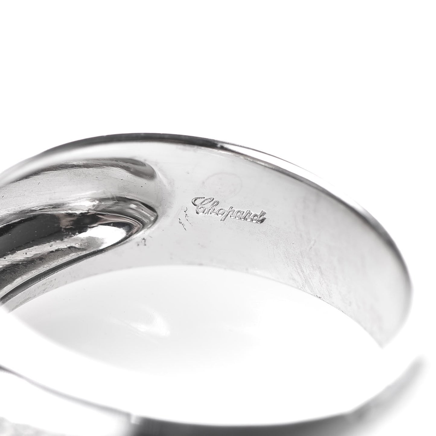 18K White Gold Happy Diamonds Love Heart Band Ring 50 5.25