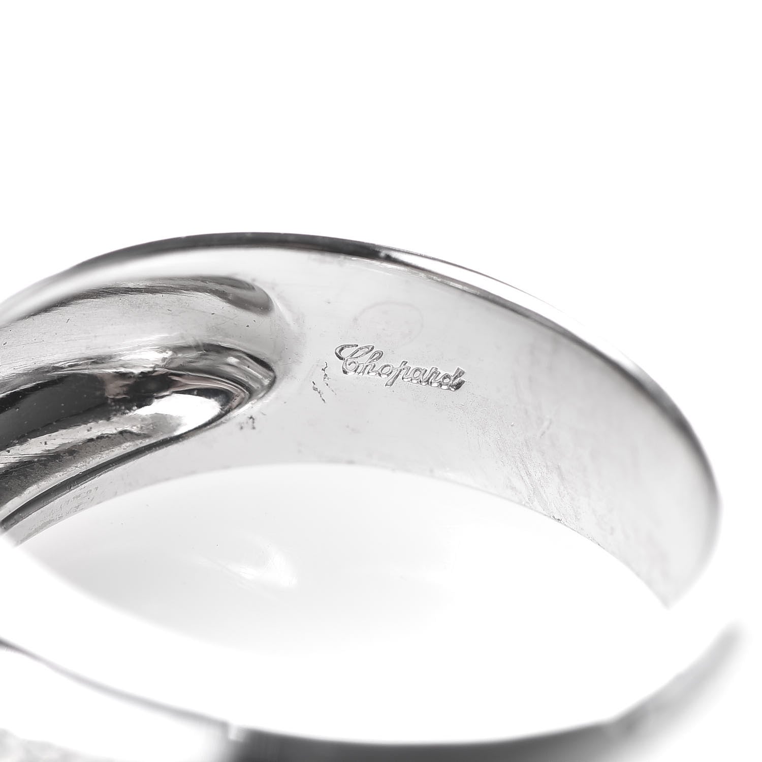 Chopard 18K White Gold Happy Diamonds Love Heart Band Ring 50 5.25 5 of 5
