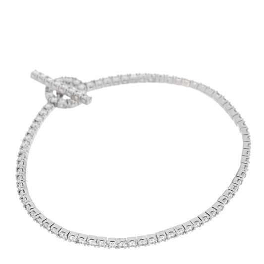 18K White Gold Diamond Finesse Link Bracelet ST