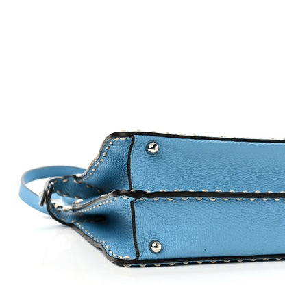Fendi Vitello Granato Camoscio Selleria Macro Stitchings Medium Peekaboo I SEE U Satchel Turquoise 8 of 9