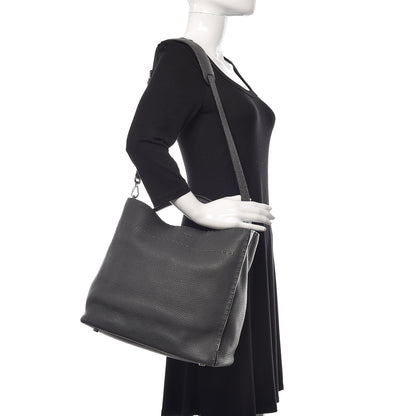 Fendi Cuoio Romano Selleria Large Anna Bucket Bag Asfalto 3 of 11