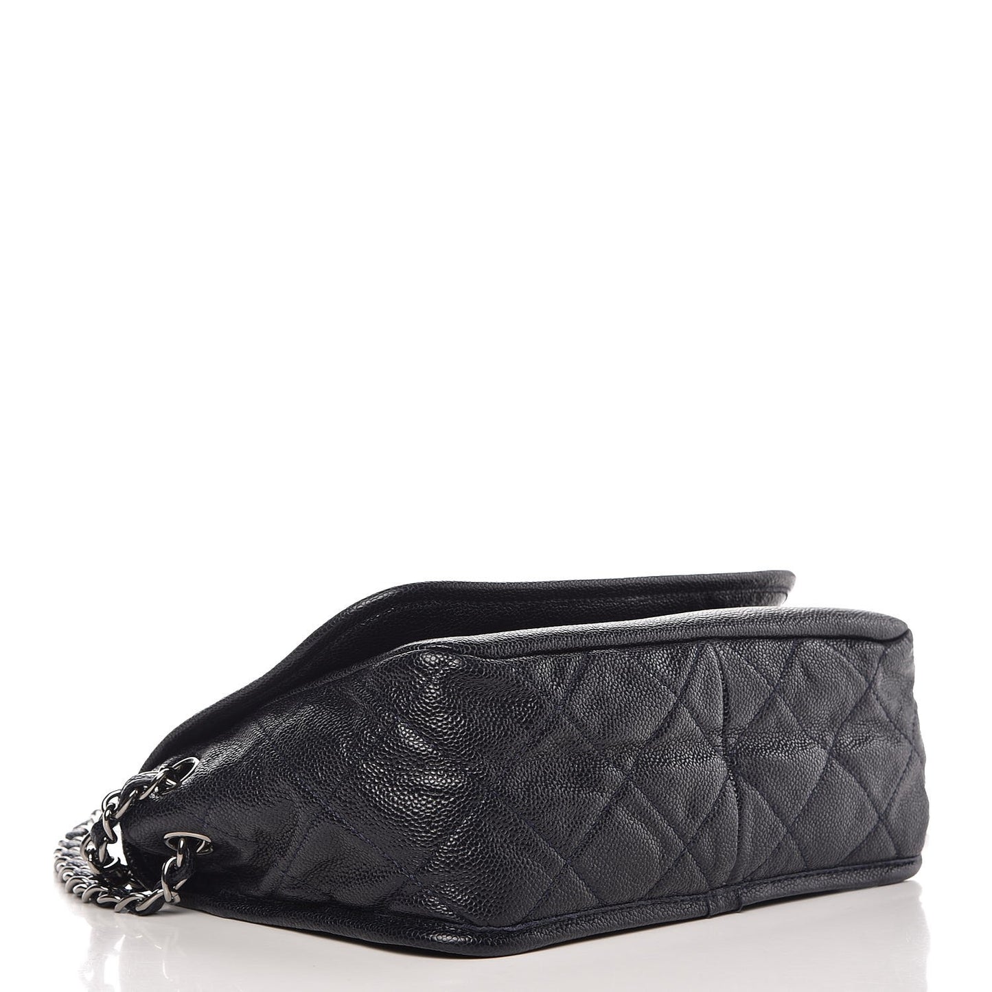 Grained Calfskin Medium Natural Beauty Messenger Navy Blue