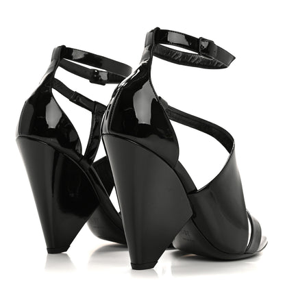 Saint Laurent Patent Niki Crossed 105 Sandals 38.5 Black 6 of 10