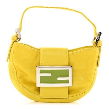Fendi Nappa Mini Half Moon Baguette Yellow 1 of 8