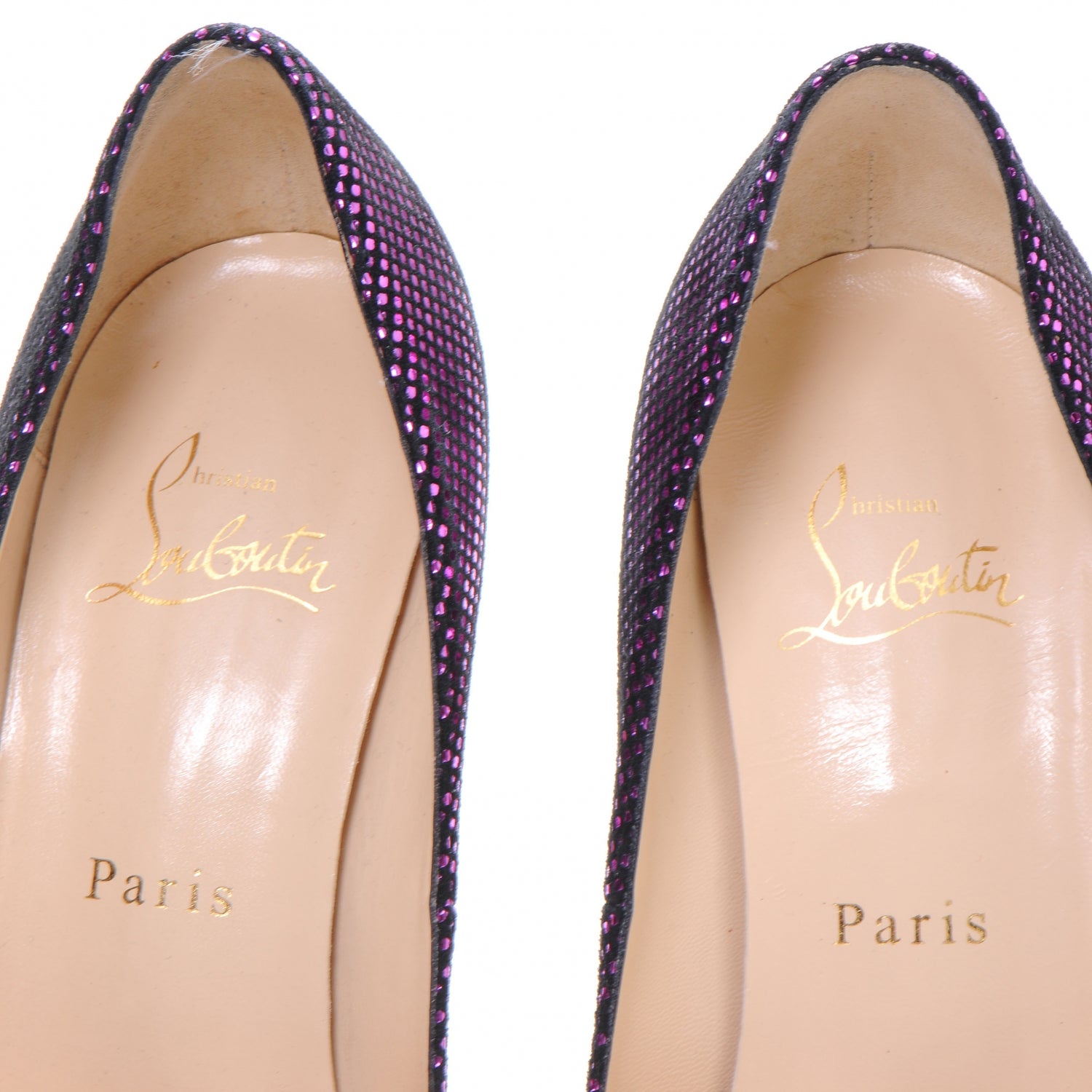 Christian Louboutin Suede Square Metal Declic 120 Pumps 35.5 Purple 8 of 8