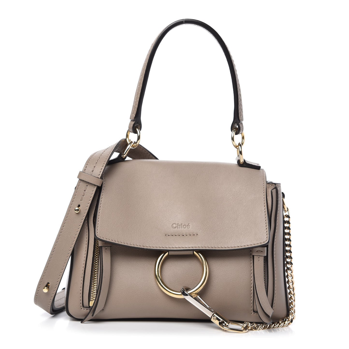 Calfskin Mini Faye Day Shoulder Bag Motty Grey