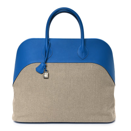 Hermes Toile De Camp Evercolor Bolide 45 Ficelle Bleu Hydra 1 of 11