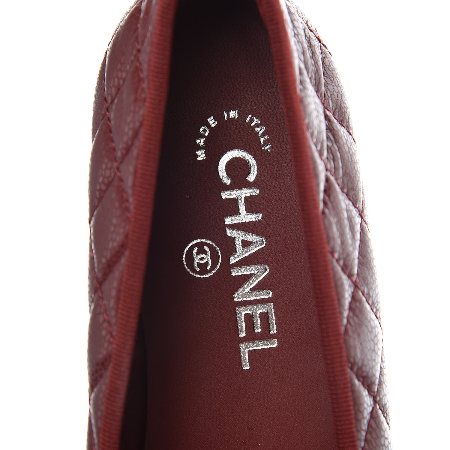 Chanel Caviar Quilted CC Cap Toe Ballerina Flats 39.5 Black Red 7 of 10