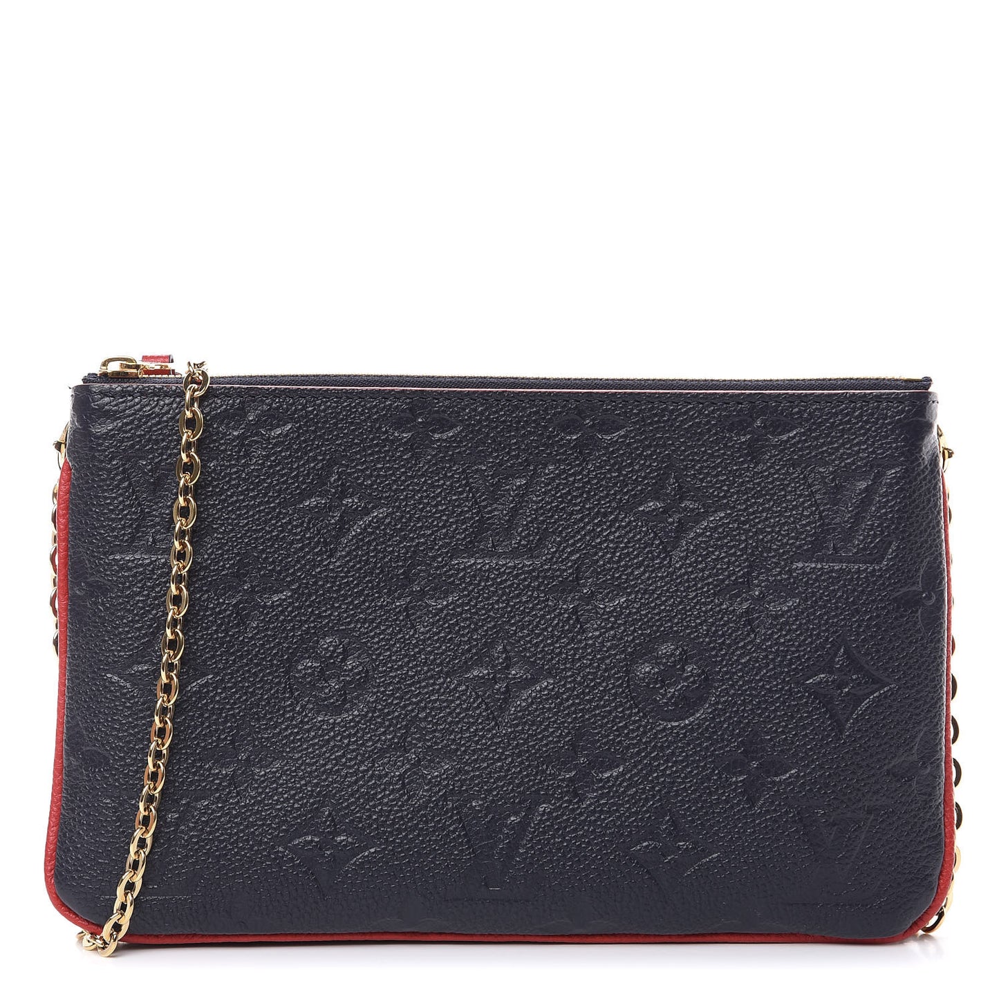 Empreinte Double Zip Pochette Marine Rouge