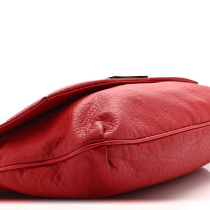 Fendi Crinkled Lambskin Mia Shoulder Flap Red 10 of 11