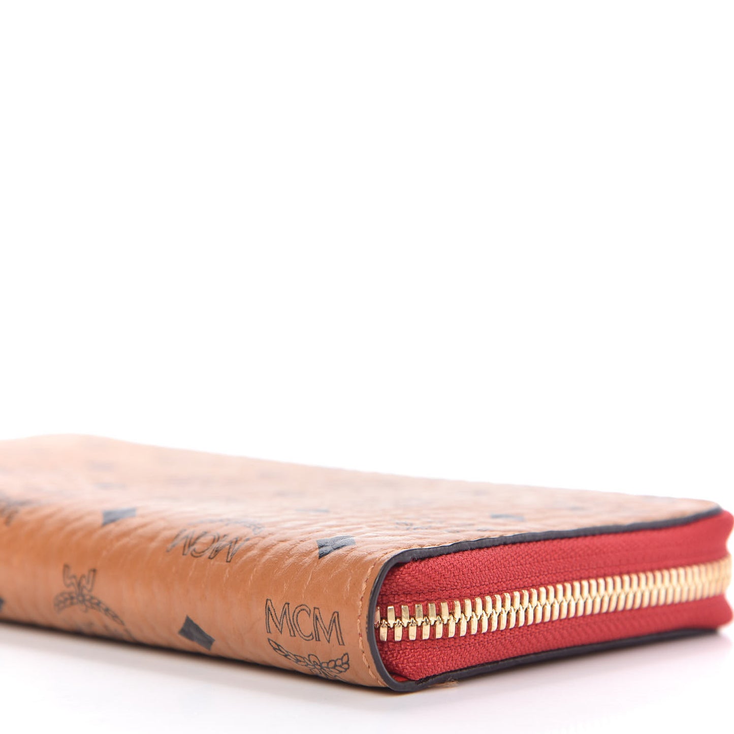 Visetos Large Zip Around Wallet Cognac Red