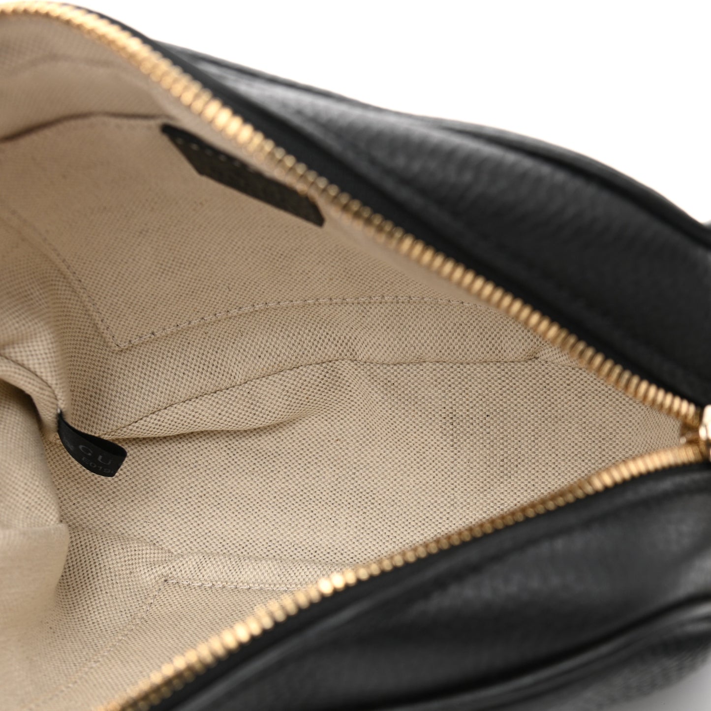 Pebbled Calfskin Small Soho Disco Bag Black