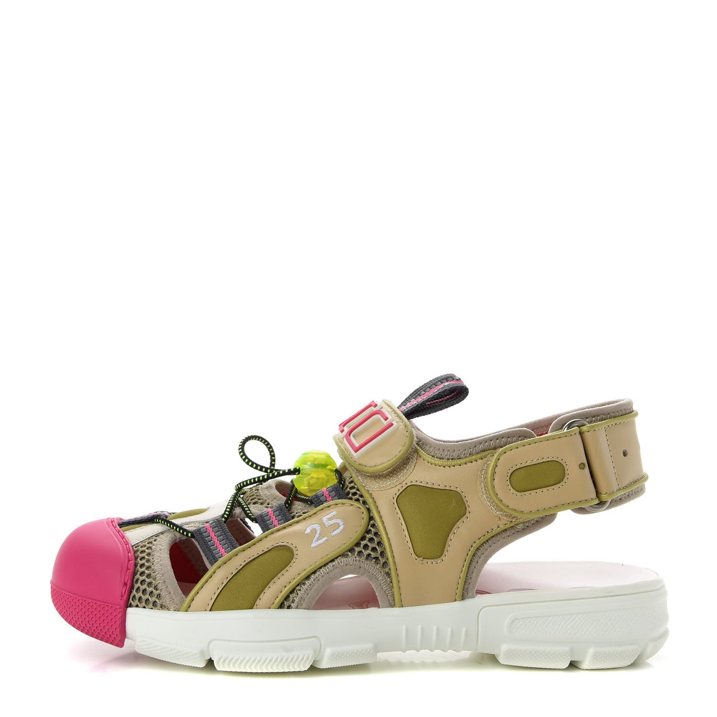 Mesh Fabric Tinsel Sport Sandals 37 Loess Sand Box Pink
