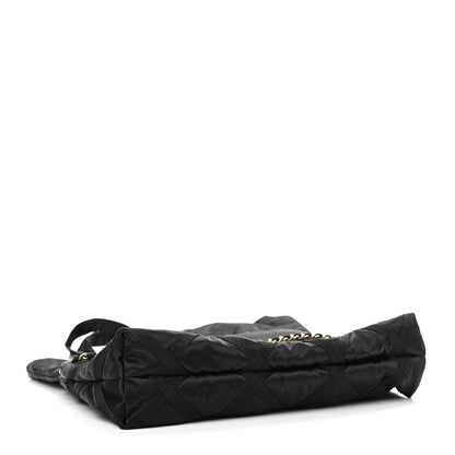 Chanel Nylon Grosgrain Large Lifestyle Pouch With Foldable Tote Black 5 of 12