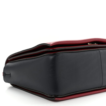 Celine Shiny Smooth Calfskin Medium Frame Shoulder Bag Red Navy 9 of 10