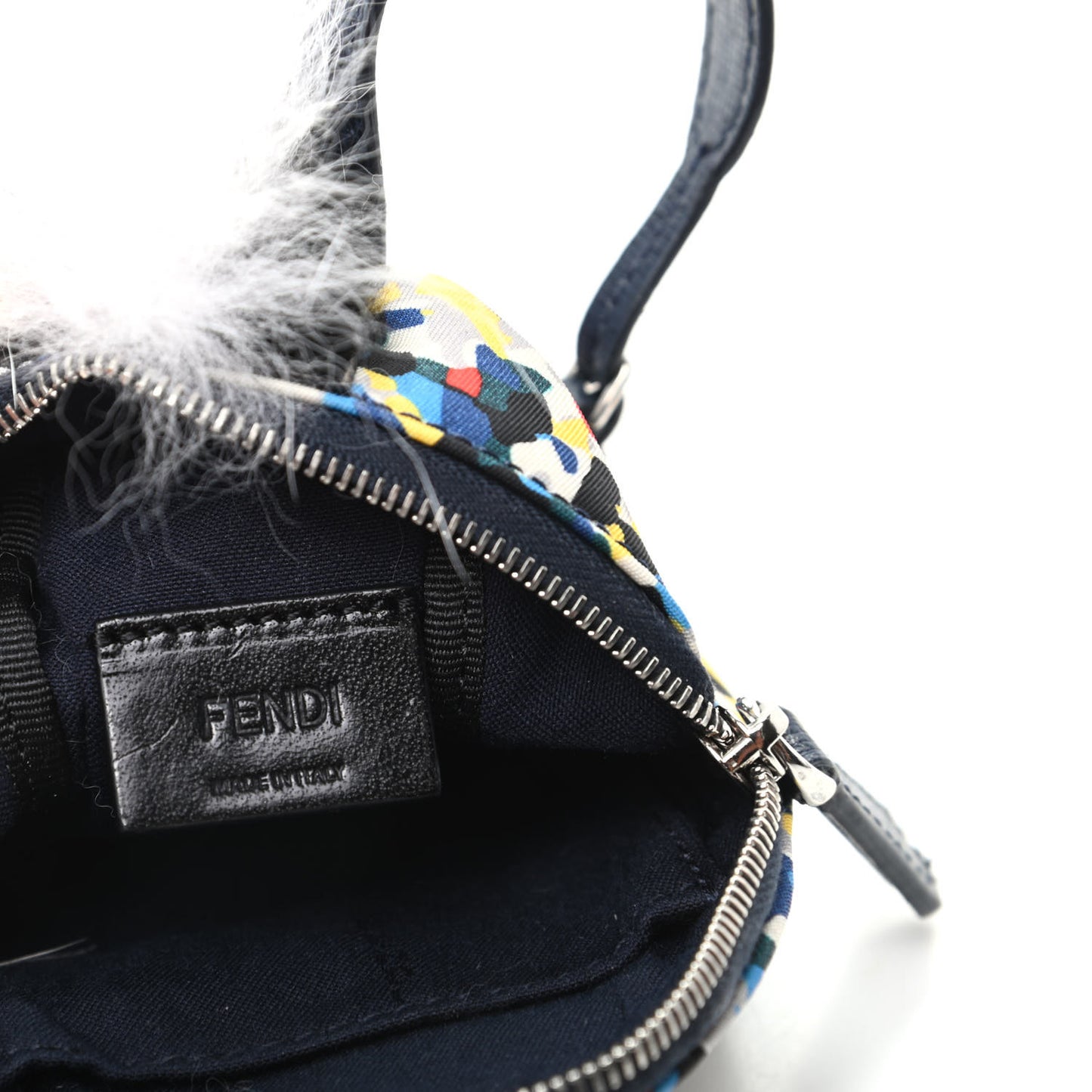 Nylon Vitello Elite Flamingo Fox Nutria Fur Lightning Monster Eyes Mini Backpack Charm Multicolor
