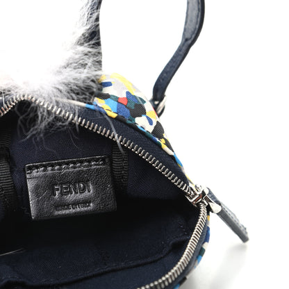 Fendi Nylon Vitello Elite Flamingo Fox Nutria Fur Lightning Monster Eyes Mini Backpack Charm Multicolor 5 of 7