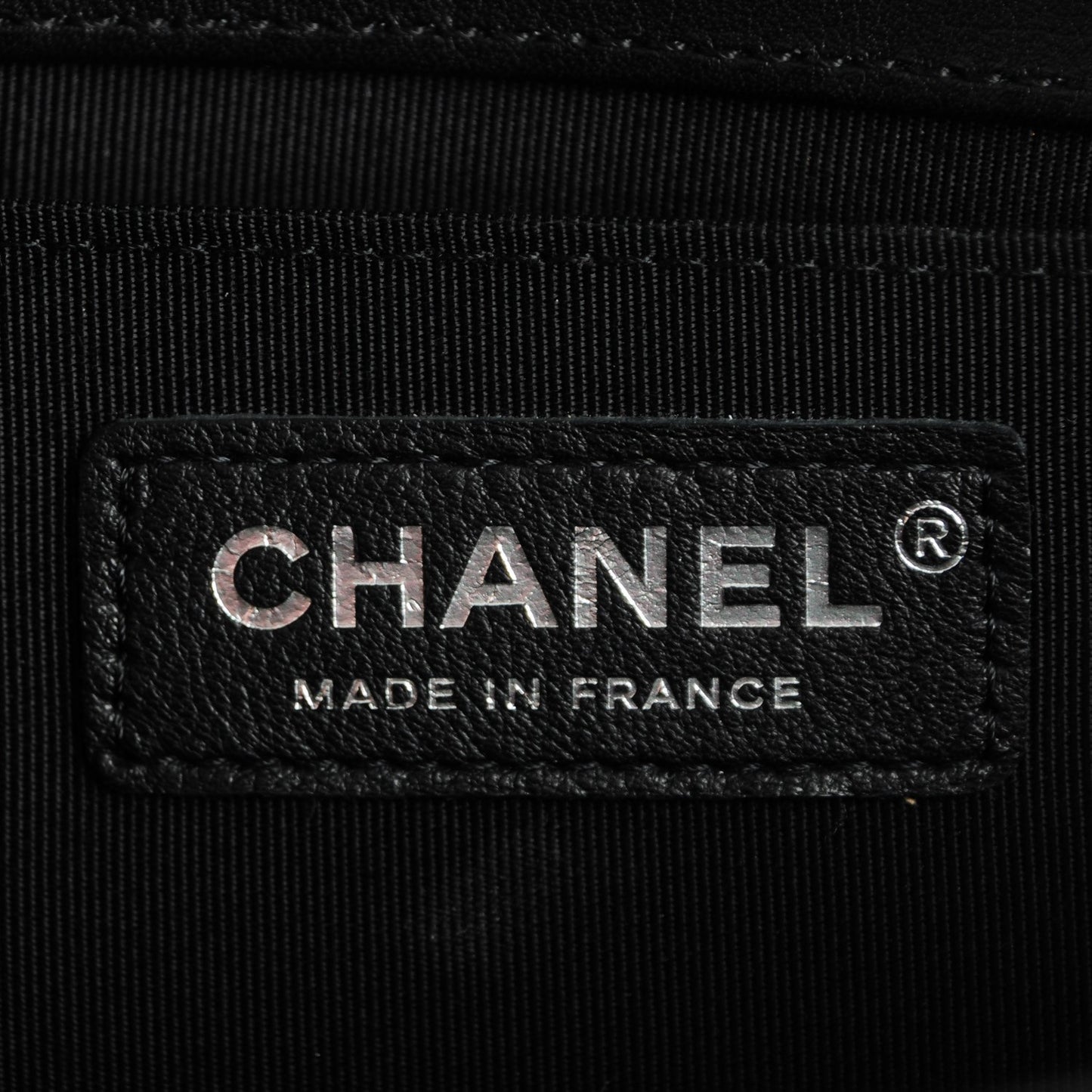 Calfskin Chevron Quilted Medium Boy Flap Black