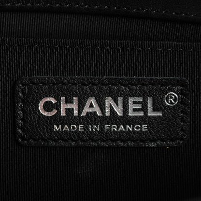 Chanel Calfskin Chevron Quilted Medium Boy Flap Black 6 of 7
