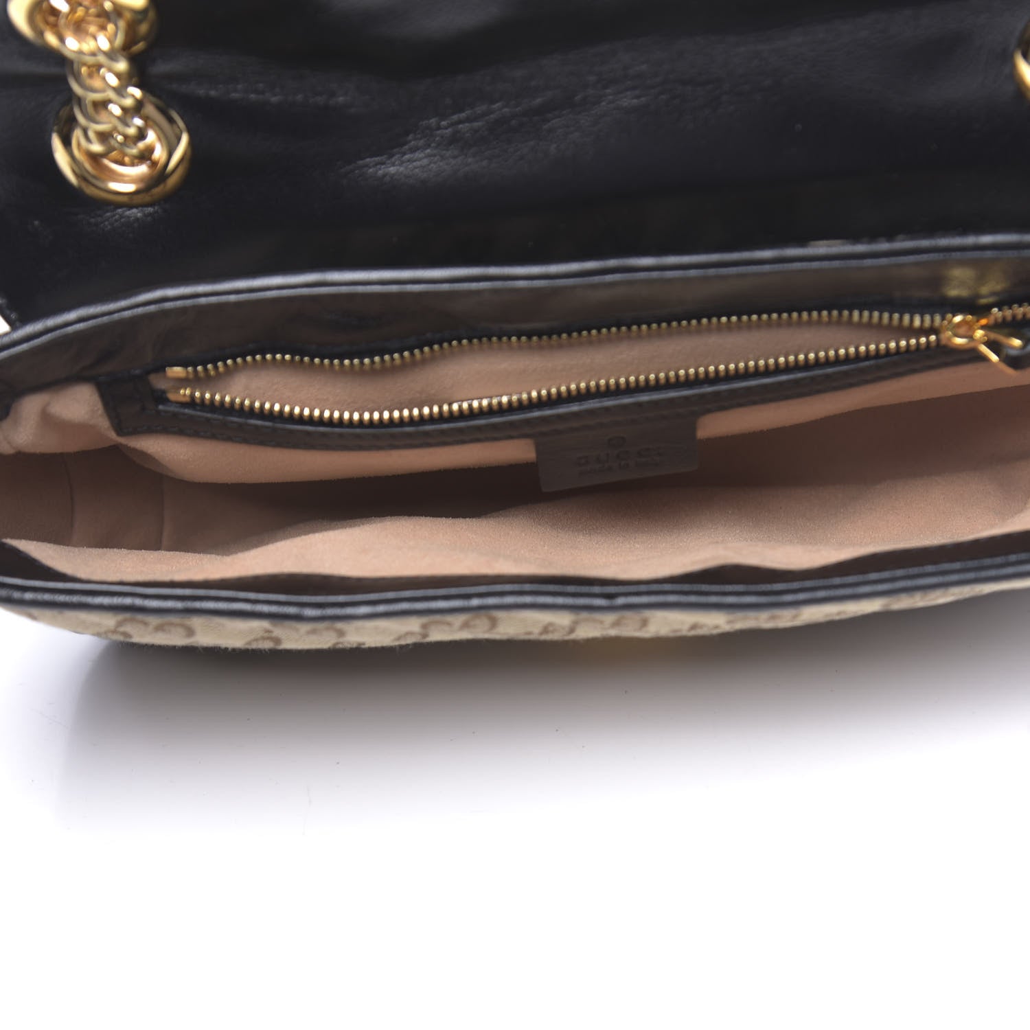 Gucci Monogram Matelasse Diagonal Small GG Marmont Shoulder Bag Beige Black 5 of 10