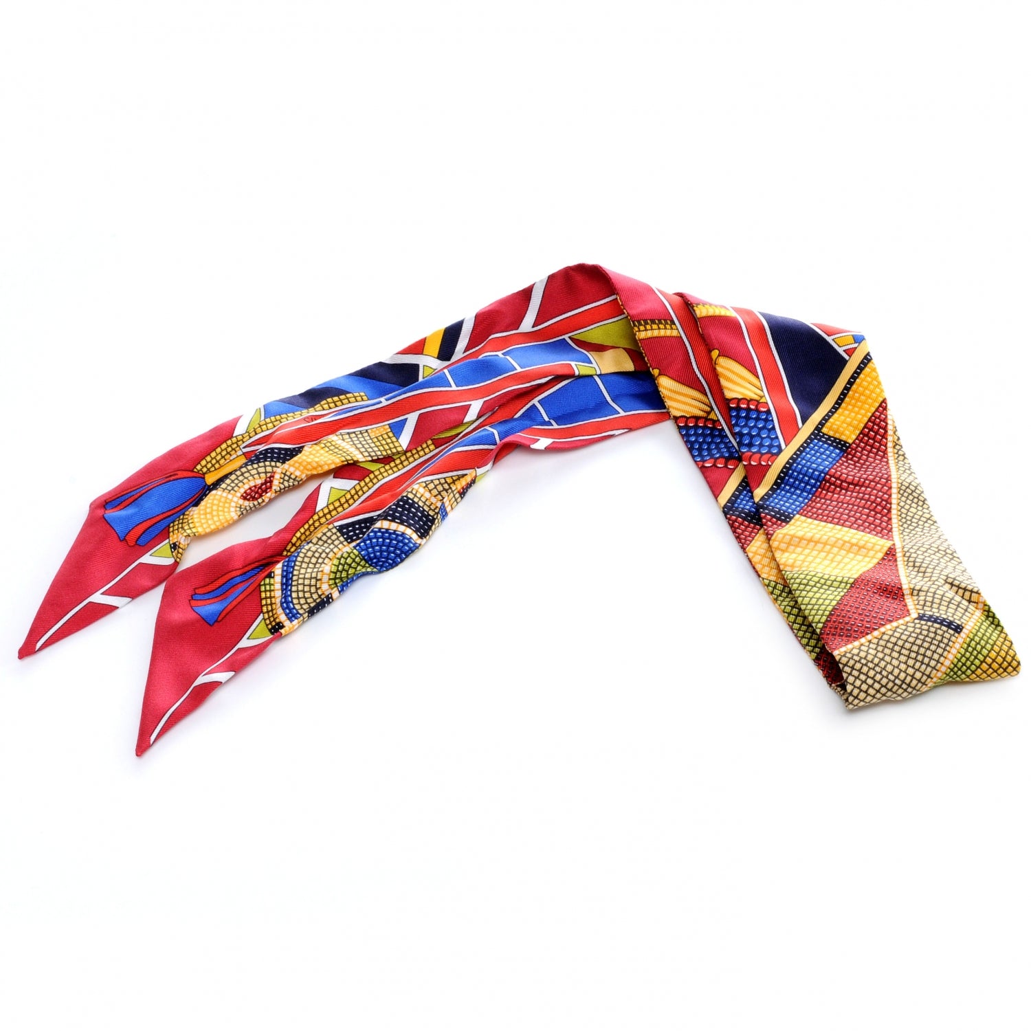 Hermes Silk L'Art Indien Des Plaines Twilly 1 of 5