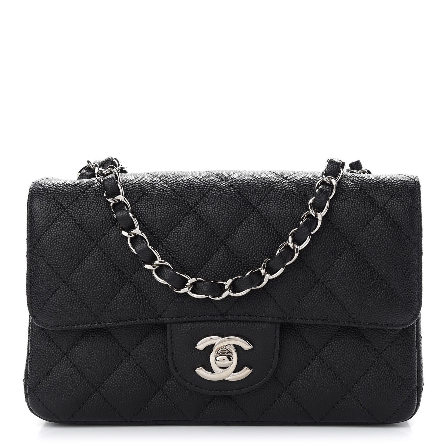 Caviar Quilted Mini Rectangular Flap Black