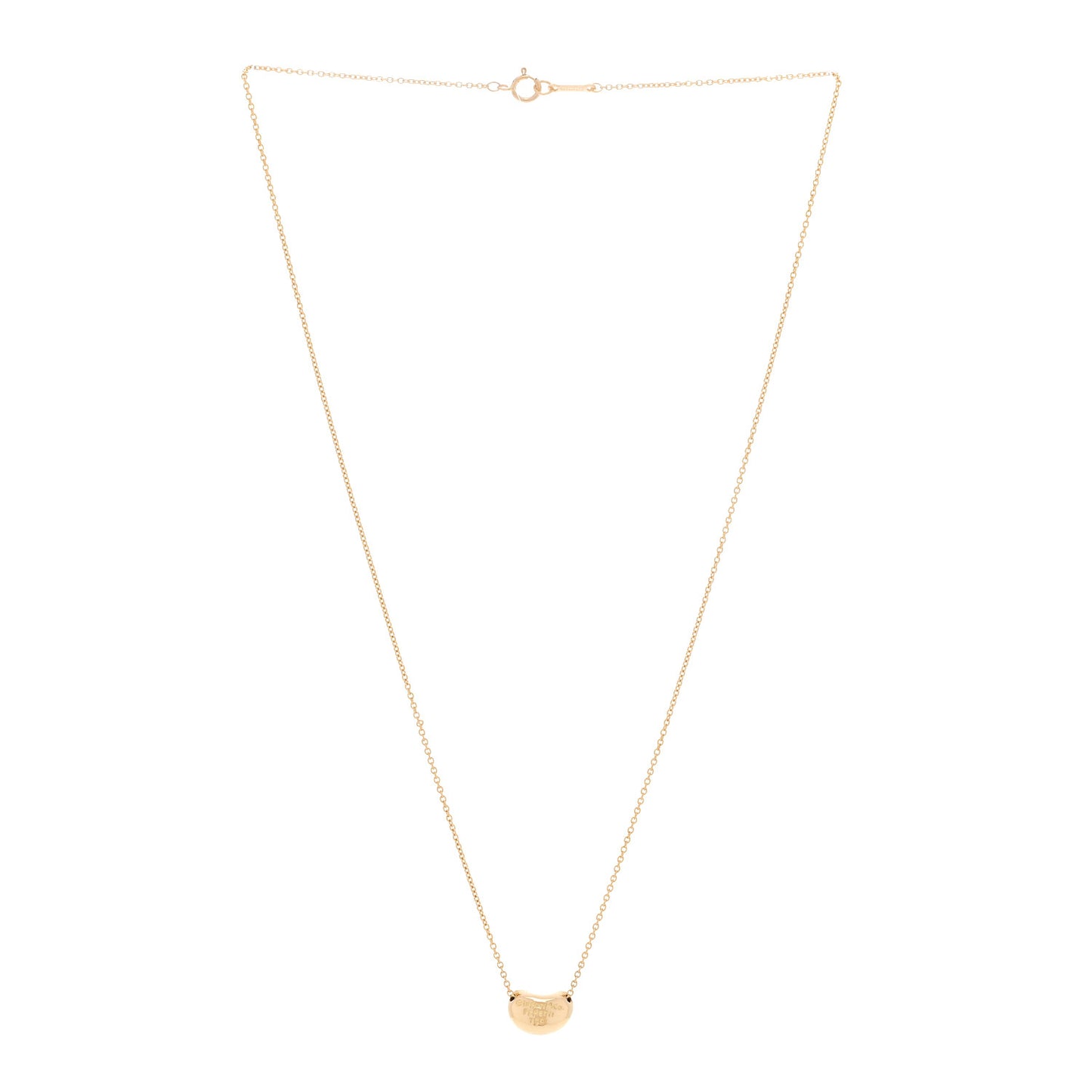 18K Yellow Gold 11mm Elsa Peretti Bean Pendant Necklace