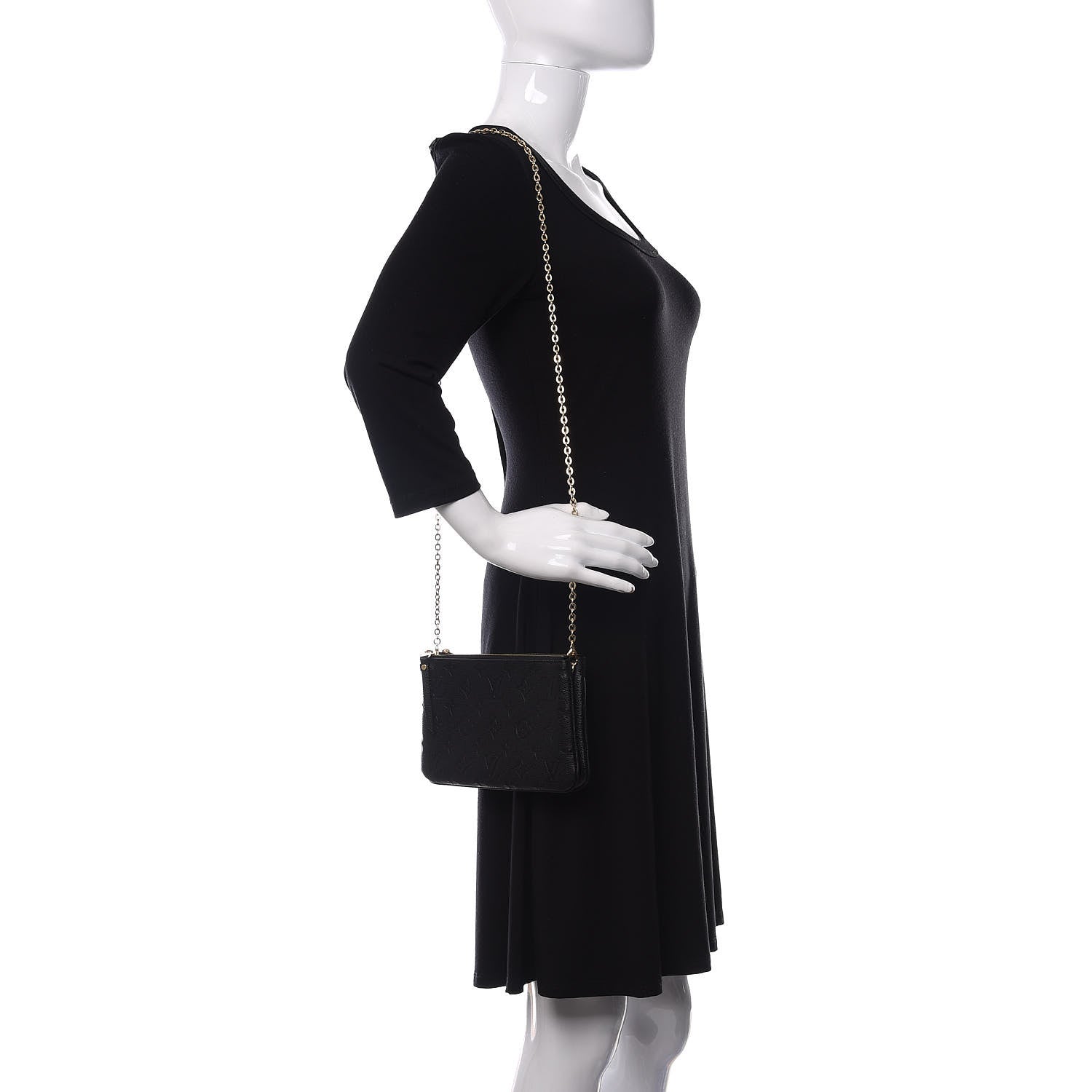 Louis Vuitton Empreinte Double Zip Pochette Black 2 of 9