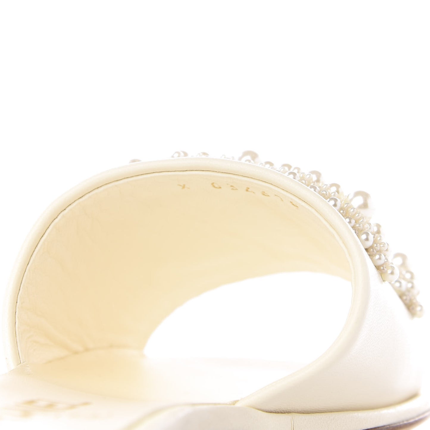 Calfskin Pearl CC Mules 37 Ivory