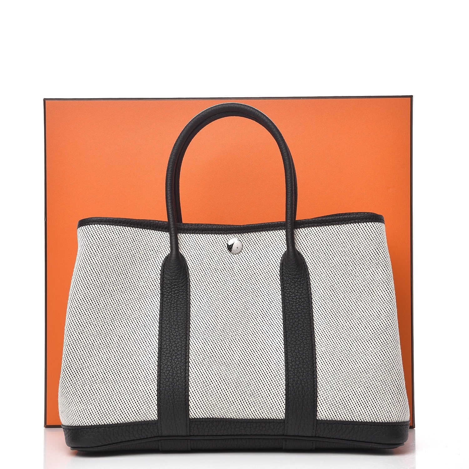 Hermes Twill H Negonda Garden Party 30 TPM Tote Ecru Black 7 of 7