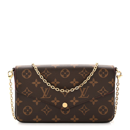 Louis Vuitton Monogram Pochette Felicie Chain Wallet Fuchsia 2 of 21