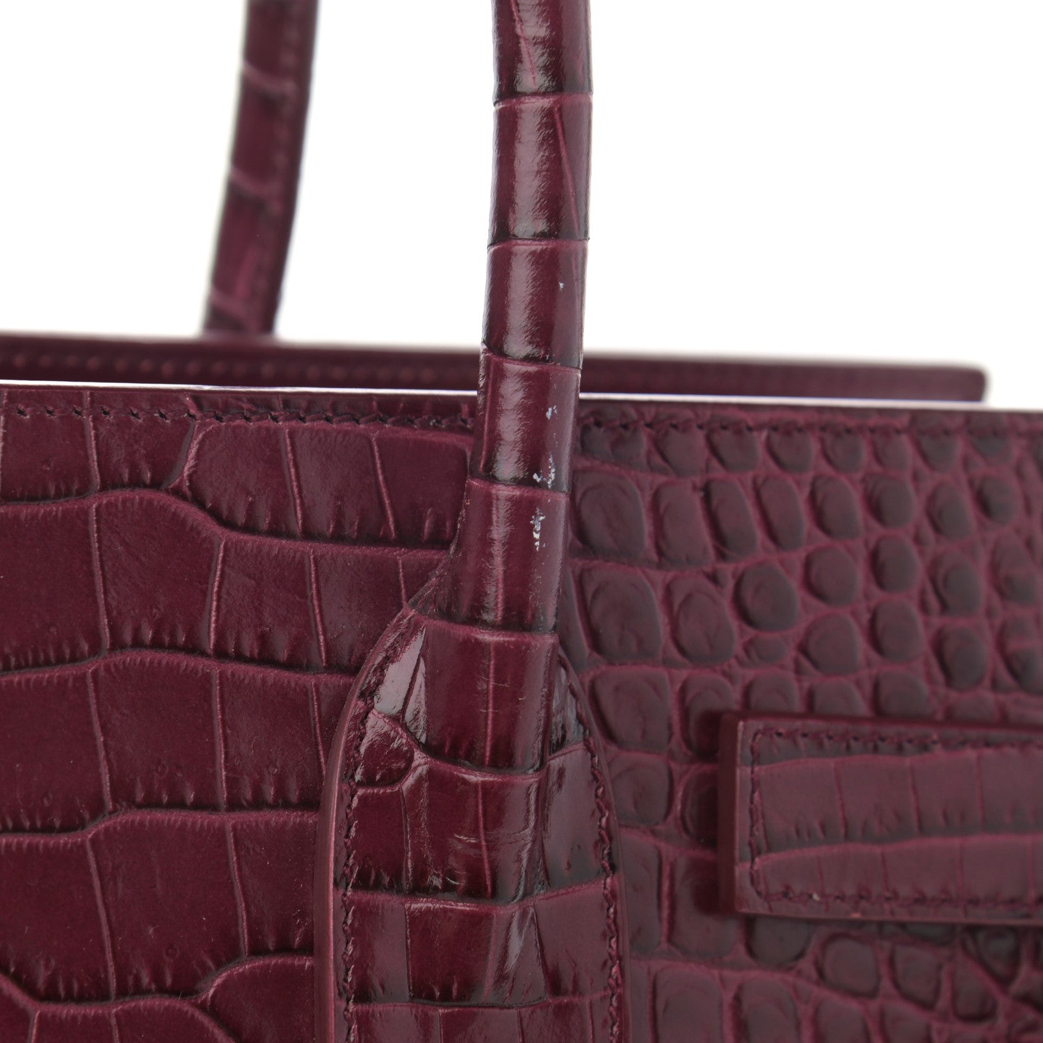 Saint Laurent Calfskin Crocodile Embossed Baby Sac De Jour Rouge 12 of 13