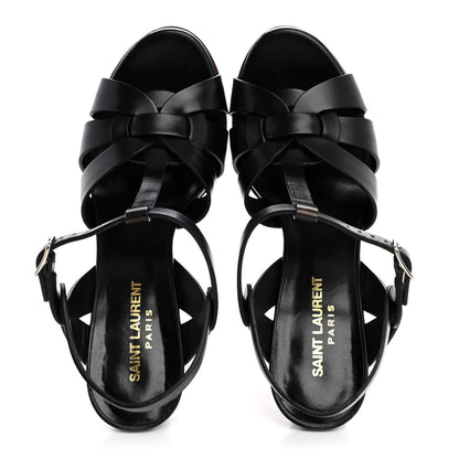 Saint Laurent Calfskin Betty 80 Tribute Sandals 37 Black 2 of 12