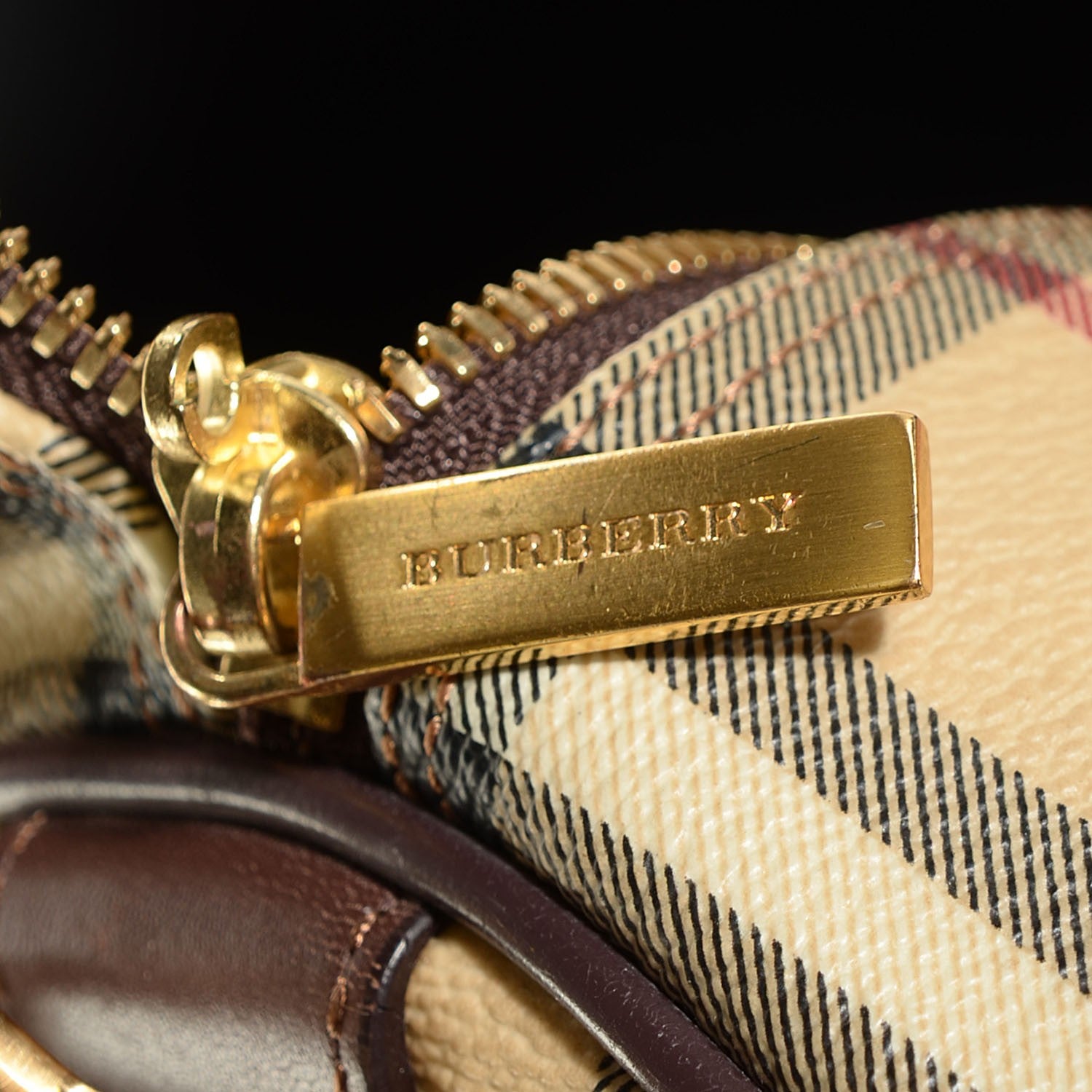 Burberry Haymarket Check Medium Holdall Duffel Bag Brown 7 of 9