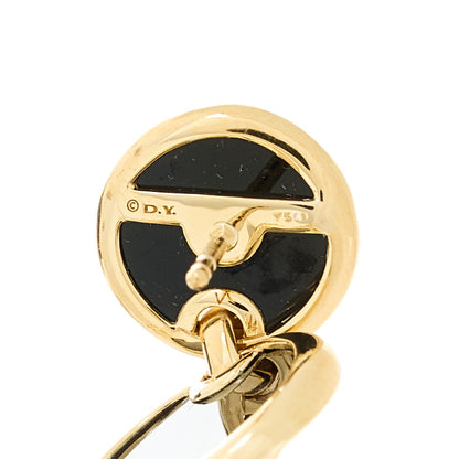 David Yurman 18K Yellow Gold Black Onyx Elements Triple Drop Earrings 4 of 4