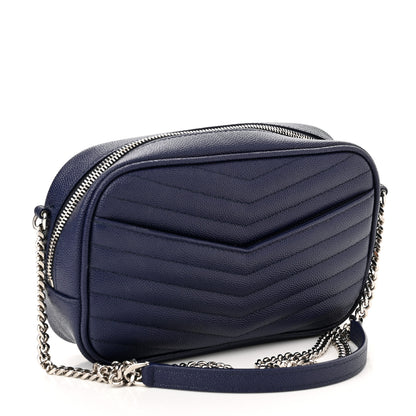 Saint Laurent Grain De Poudre Matelasse Monogram Mini Lou Camera Bag Denim 3 of 11