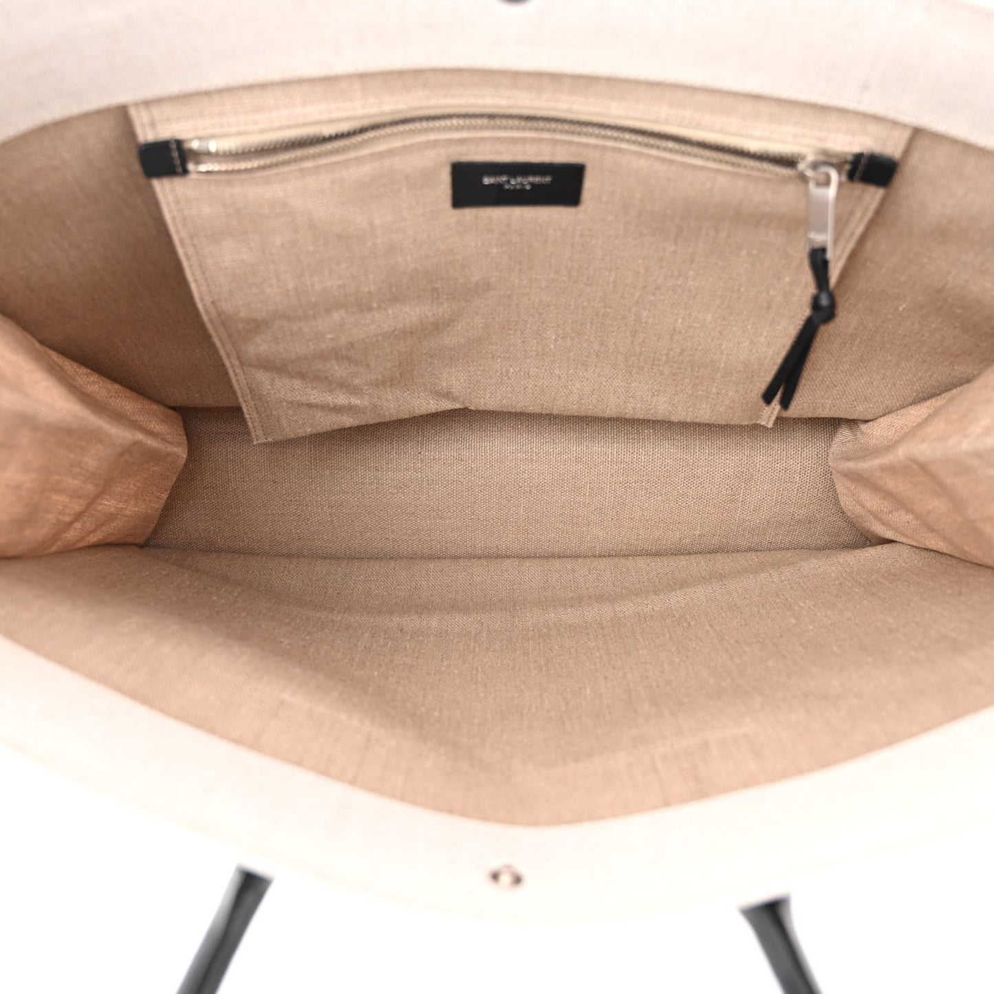 Linen Calfskin Rive Gauche Tote Optic White