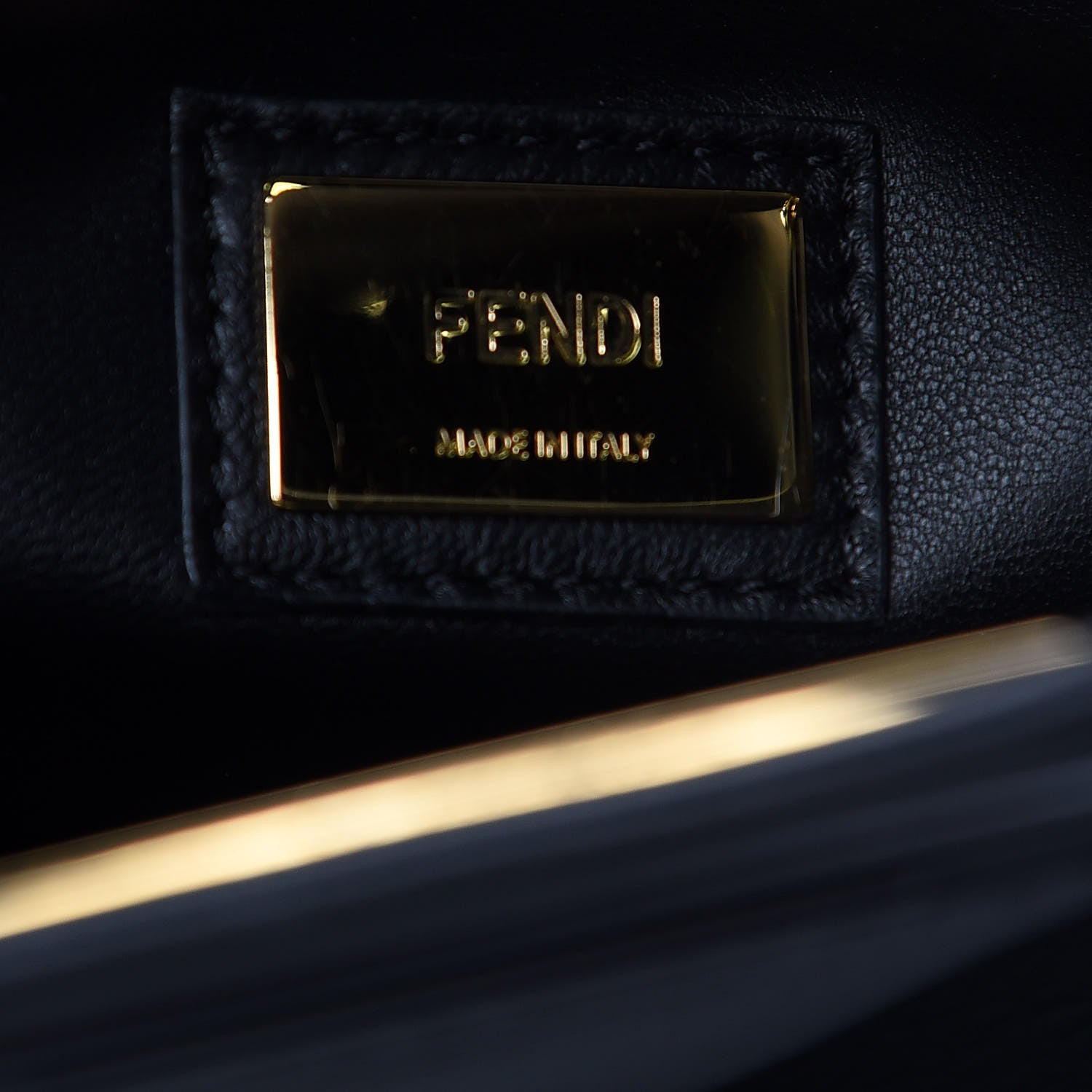 Fendi Vitello Seta Shiny Nappa Medium Peekaboo Iconic Satchel Black 7 of 9
