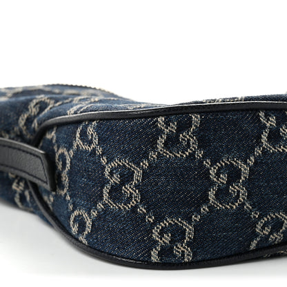 Gucci Washed Denim GG Monogram Lady Lunetta Small Shoulder Bag  Dark Blue 8 of 10