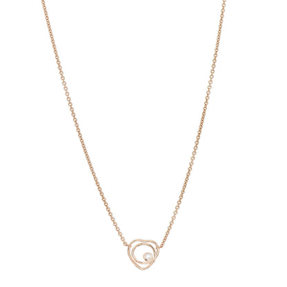 Hermes 18K Rose Gold Diamond TPM Vertige Coeur Necklace SH 1 of 6