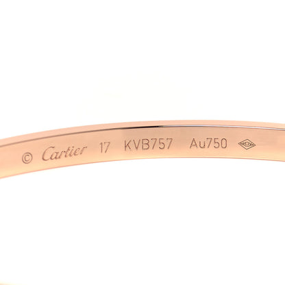 Cartier 18K Pink Gold 10 Diamond Small LOVE Bracelet 17 3 of 5