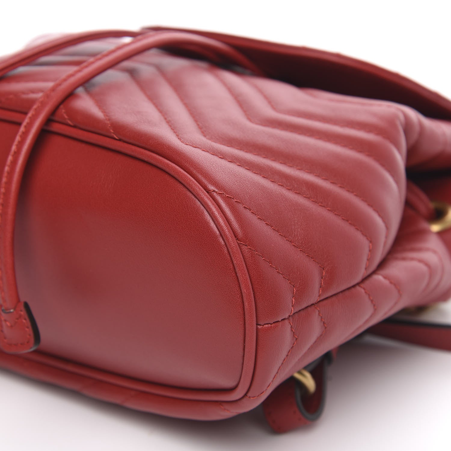 Gucci Calfskin Matelasse GG Marmont Flap Backpack Hibiscus Red 8 of 9