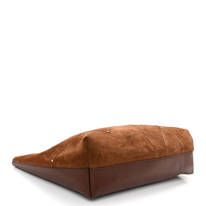 Chloe Suede Patchwork Medium Marcie Tote Caramel 4 of 9