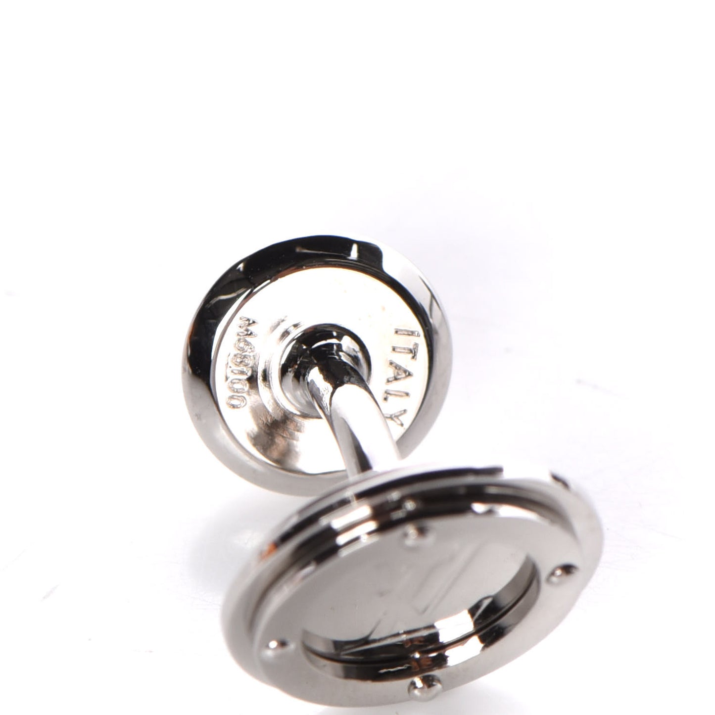 LV Travel Key Circle Cufflinks Silver