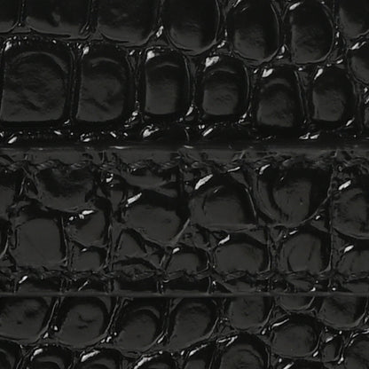 Saint Laurent Shiny Calfskin Crocodile Embossed Manhattan Baguette Black 8 of 10