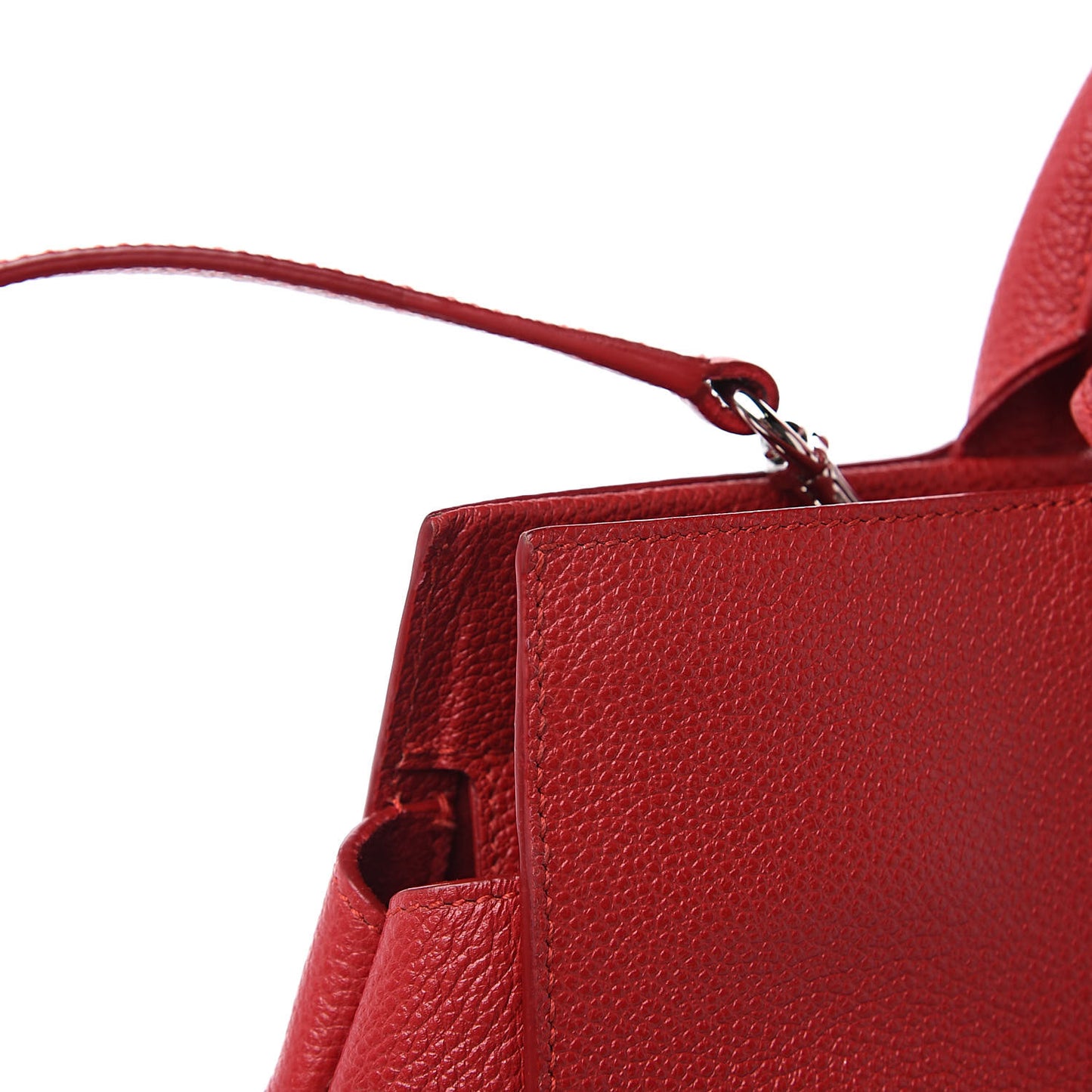 Grained Calfskin Small Cabas Rive Gauche Red