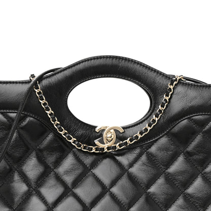 Chanel Shiny Lambskin Quilted 31 Shopping Bag Black 14 of 23